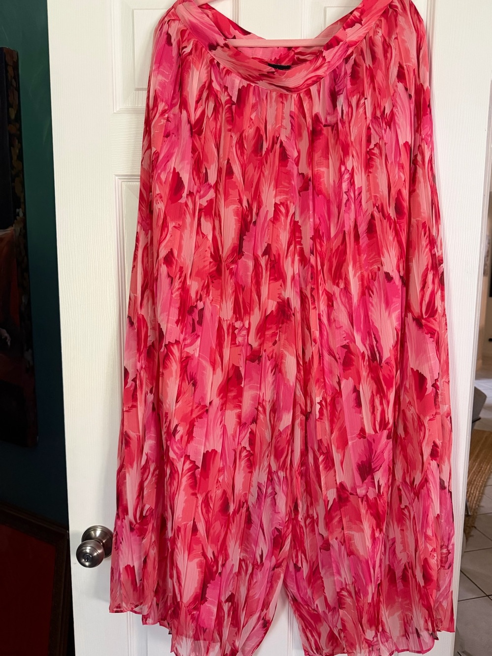 INC International Concepts Pink Printed Chiffon Maxi palazzo pants